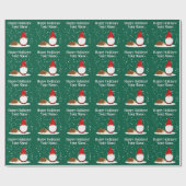 Papier Cadeau Christmas dwarf with hedgehog cartoon Christmas (Plat)