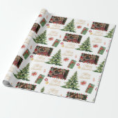 Papier Cadeau Christmas Family Frame Wrapping Paper (Déroulé)