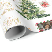 Papier Cadeau Christmas Family Frame Wrapping Paper (Coin rond)