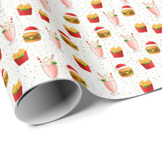 Papier Cadeau Christmas Fast Food Wrapping Paper – Festive Food