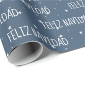 Papier Cadeau Christmas FELIZ NAVIDAD Texte sur les étoiles (Coin rond)