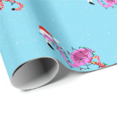 Papier Cadeau Christmas Flamingo (Coin rond)