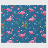 Papier Cadeau Christmas Flamongos and holly pattern (Plat)