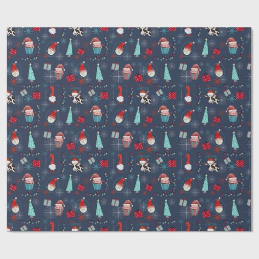 Papier Cadeau Christmas Fun Custom Name and Date (Plat)