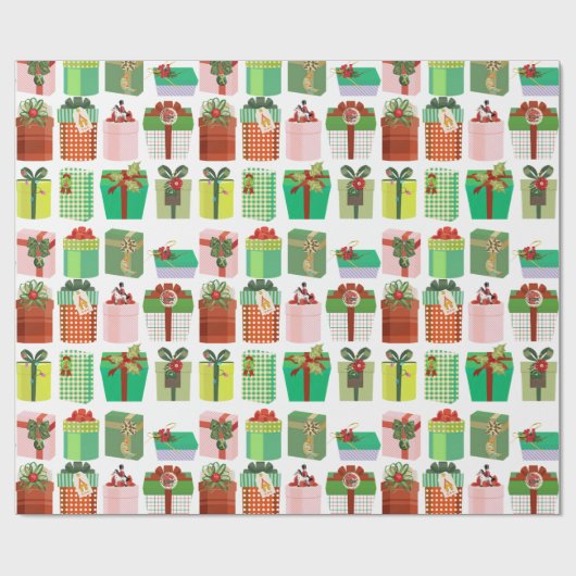 Papier Cadeau Christmas Gift Parcels Presents Pattern (Plat)