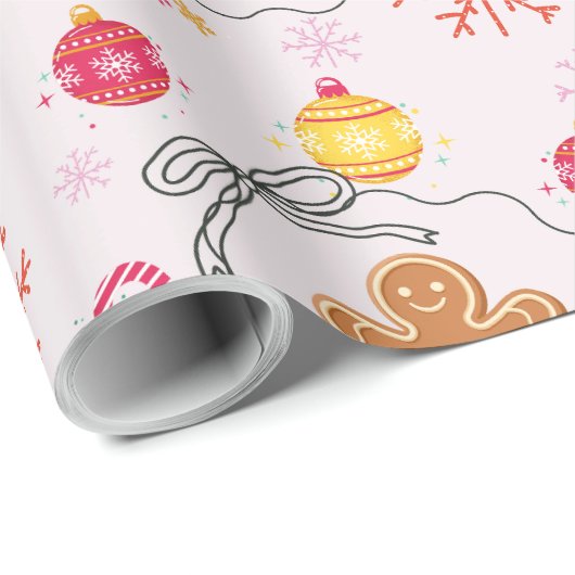 Papier Cadeau Christmas Gift Wrap with Gingerbread (Coin rond)