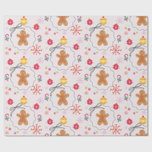 Papier Cadeau Christmas Gift Wrap with Gingerbread (Plat)