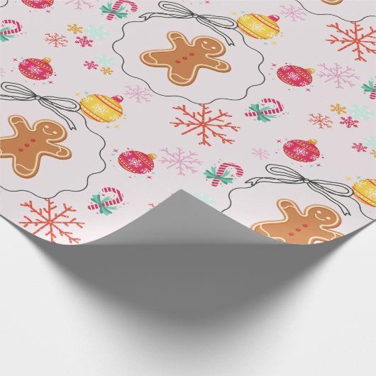 Papier Cadeau Christmas Gift Wrap with Gingerbread (Coin)
