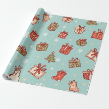 Christmas Gifts Pattern Wrapping Paper