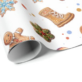Papier Cadeau Christmas Gingerbread Fun Cute (Coin rond)