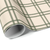 Papier Cadeau Christmas Gingham Grid Vintage Traditional Modern (Coin rond)