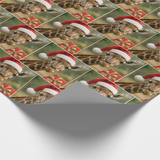 Papier Cadeau Christmas Giraffe With Holiday Gift (Coin)