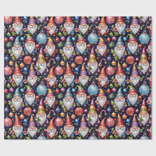 Papier Cadeau Christmas Gnome (Plat)