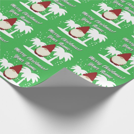 Papier Cadeau Christmas gnome cartoon with palm trees unique (Coin)