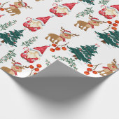 Papier Cadeau Christmas gnome wrapping paper Scandinavian  (Coin)