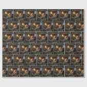 Papier Cadeau Christmas Hereford Cow in a Barn (Plat)