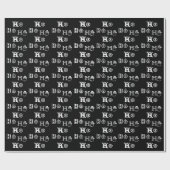 Papier Cadeau Christmas Ho Ho Ho noir blanc motif mignon (Plat)
