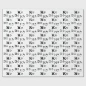 Papier Cadeau Christmas Ho Ho Ho noir et blanc motif mignon (Plat)