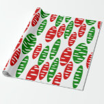 Papier Cadeau Christmas Holey Ovals<br><div class="desc">Ce papier d'emballage a un motif répétitif d'ovales en rouge et vert avec des ovales blancs éparpillés sur un champ de blanc.</div>