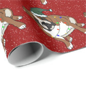 Papier Cadeau Christmas Holiday English Bulldog (Coin rond)