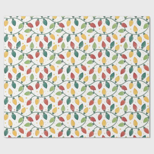 Papier Cadeau Christmas Holiday String Lights Pattern (Plat)