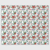 Papier Cadeau Christmas Holly Bells (Plat)