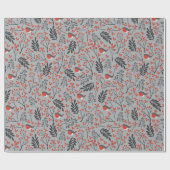 Papier Cadeau Christmas Holly et Birds (Plat)
