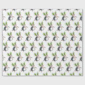 Papier Cadeau Christmas Holly Hedgehog (Plat)