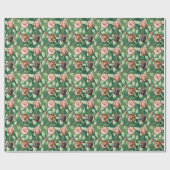 Papier Cadeau Christmas Holly Photo Wrapping Paper (Plat)