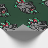 Papier Cadeau Christmas Holly Tiger Stripe Tabby Cat Xmas (Coin)