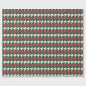 Papier Cadeau Christmas Houndstooth Green and Red Pattern (Plat)