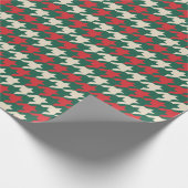 Papier Cadeau Christmas Houndstooth Green and Red Pattern (Coin)