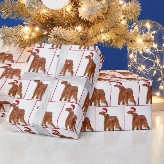 Papier Cadeau Christmas Irish Setter (Vacances)