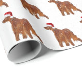 Papier Cadeau Christmas Irish Setter (Coin rond)