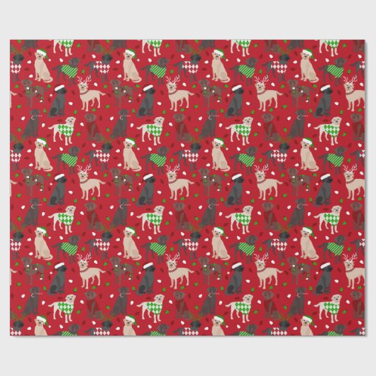 Papier Cadeau Christmas Labrador Retriever (Plat)