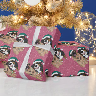 Papier Cadeau Christmas Leonberger et Bernese Mountain Dog