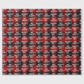 Papier Cadeau Christmas NICE NAUGHTText Sur Buffalo Plaid (Plat)