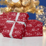 Papier Cadeau Christmas NICE Texte Dans Les Snowflakes<br><div class="desc">Texte blanc NICE avec des flocons de neige sur arrière - plan rouge. Le texte et la couleur peuvent être modifiés. La couleur Arrière - plan peut être modifiée.</div>