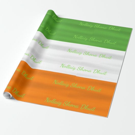Papier Cadeau Christmas Nollaig Shona Dhuit Irish Flag Irlande (Déroulé)