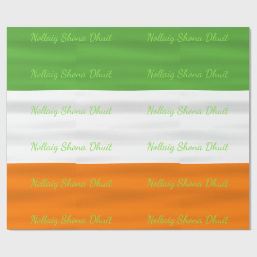 Papier Cadeau Christmas Nollaig Shona Dhuit Irish Flag Irlande (Plat)