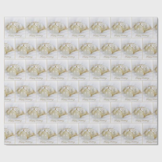 Papier Cadeau Christmas Ornaments With Gold Glitter on Satin (Plat)