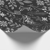 Papier Cadeau Christmas Pattern Silver White Wrapping Paper (Coin)