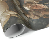 Papier Cadeau Christmas Pattern Vintage Art (Coin rond)