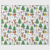 Papier Cadeau Christmas Pattern Wrapping Paper (Plat)