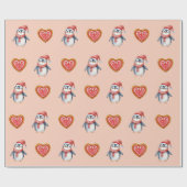 Papier Cadeau Christmas Penguin Gift Wrapping Paper (Plat)
