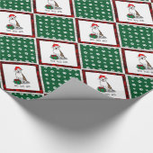 Papier Cadeau Christmas Père Noël Pit Bull (lt brindle white 3)  (Coin)