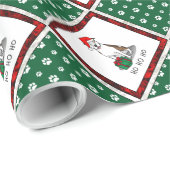 Papier Cadeau Christmas Père Noël Pit Bull (lt brindle white 3)  (Coin rond)