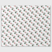 Papier Cadeau Christmas Père Noël Pit Bull (lt brindle white 3) (Plat)