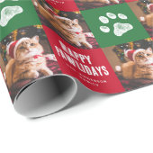 Papier Cadeau Christmas Pet Photo (Coin rond)