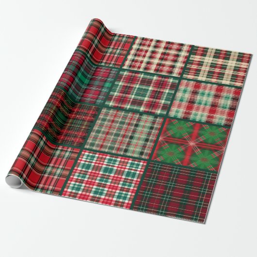 Papier Cadeau Christmas Plaid (Déroulé)